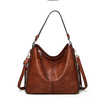 Hobo Bag Leather Women Handbags Female Leisure Shoulder Bags Fashion Purses Vintage Bolsas Large Capacity Tote Bag