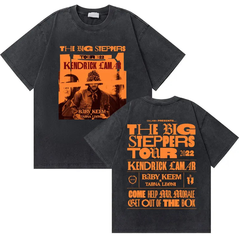 Washed Vintage Rapper Kendrick Lamar Good Kid Money Trees T-shirts Men Hip Hop Retro Oversized Tshirt Male Fashion Trend T Shirt