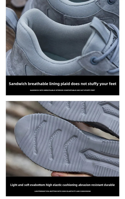 spring autumn light breathable work shoes mens work boots composite toe insulated shoes anti smash hard plastic toe safety shoes