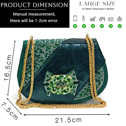 2026 INS Green Elegant Women's High Heel Shoes and Rhinestone-Embellished Bag Set - Perfect for Any Occasion