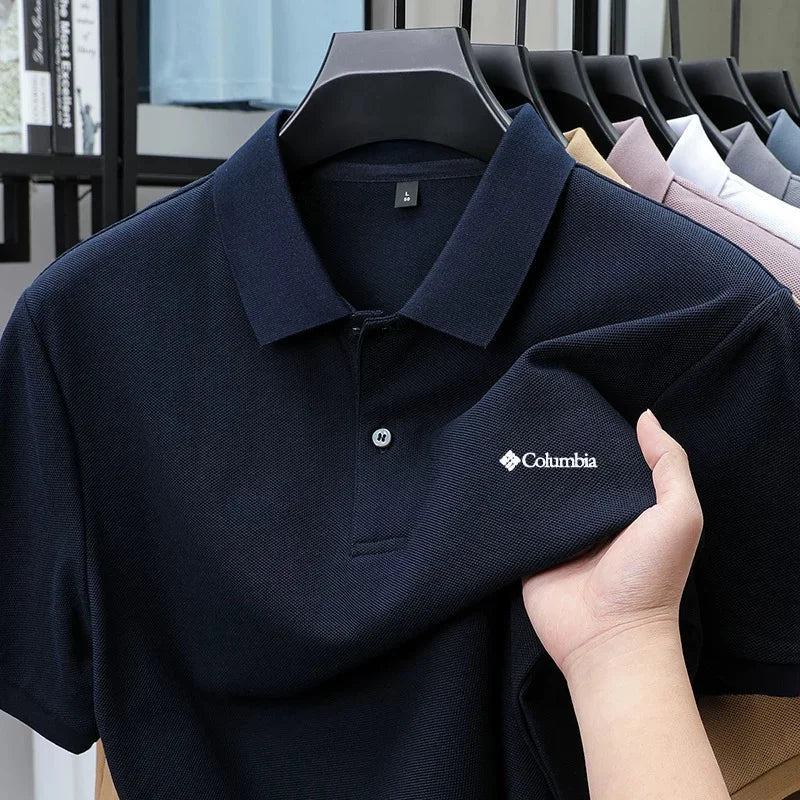 High end brand polo shirt letter printed men's short sleeved 100% cotton comfortable breathable casual 2026 summer new T-shirt