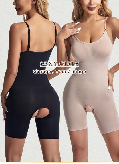 Bodysuit Shapewear Women Open Crotch Tummy Control Full Body Shaper Seamless Slimming Sheath Butt Lifter Abdomen Shapers Corset