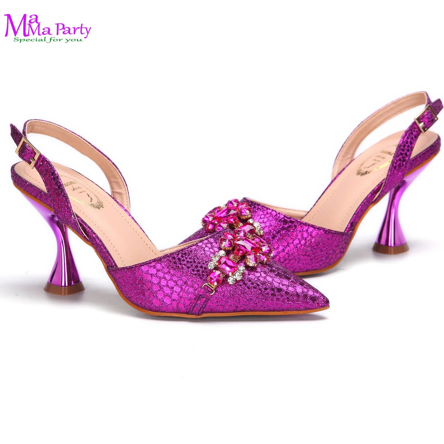 Wine Fashion Leisure Style 2025 New Coming Nigerian Women Shoes Matching Bag Set Pointed Toe High Quality  For Wedding Party