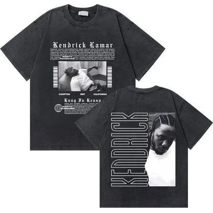 Washed Vintage Rapper Kendrick Lamar Good Kid Money Trees T-shirts Men Hip Hop Retro Oversized Tshirt Male Fashion Trend T Shirt