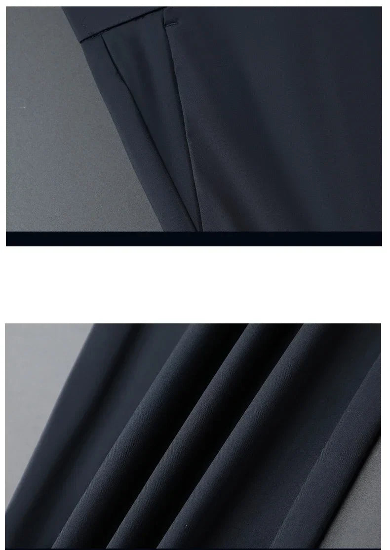 High Elastic Ultra-thin Casual Pants Men's Quick-drying Comfortable Soft Business Korean Spring Summer Trousers Brand Clothes