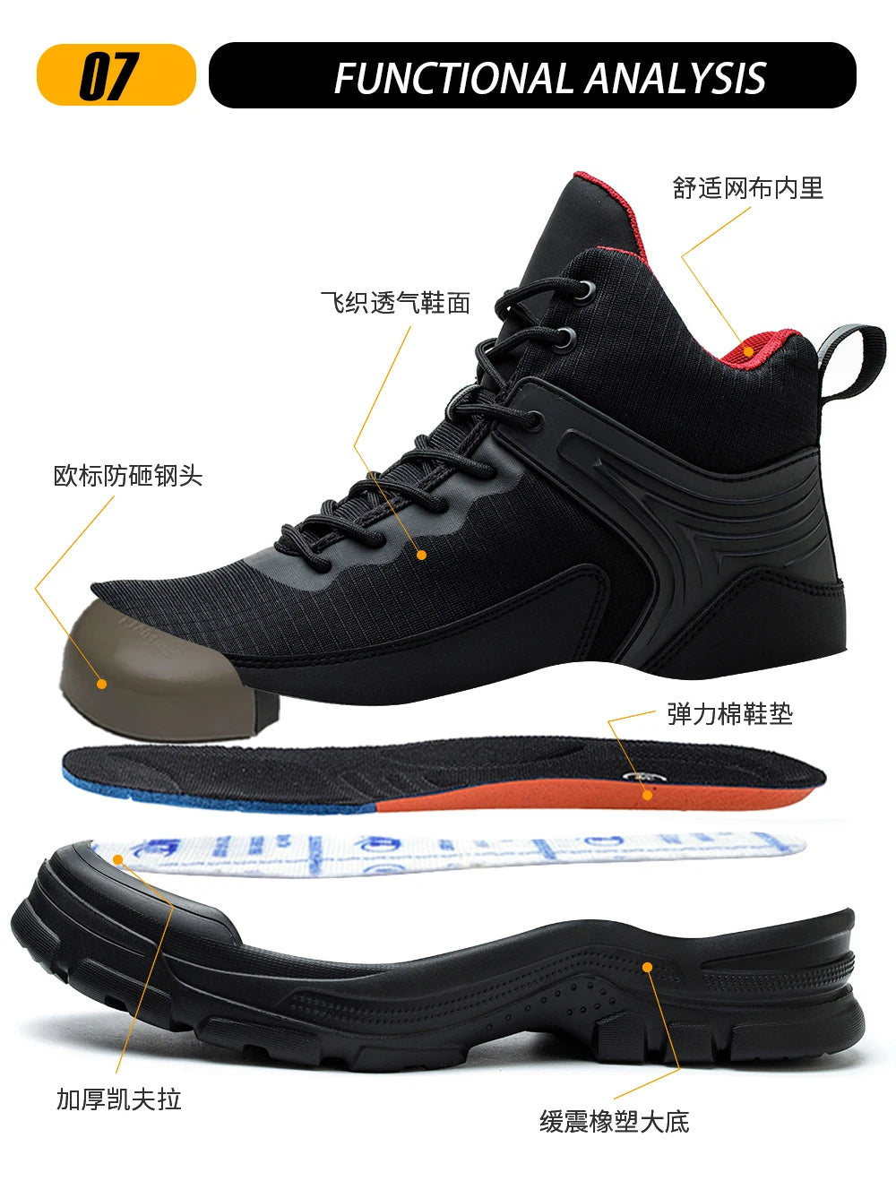 New 2026 Fashion Men Work Safety Boots Anti-smashing Industrial Work Shoes Sneakers Anti-sand Boot Outdoor Ankle Male Footwear