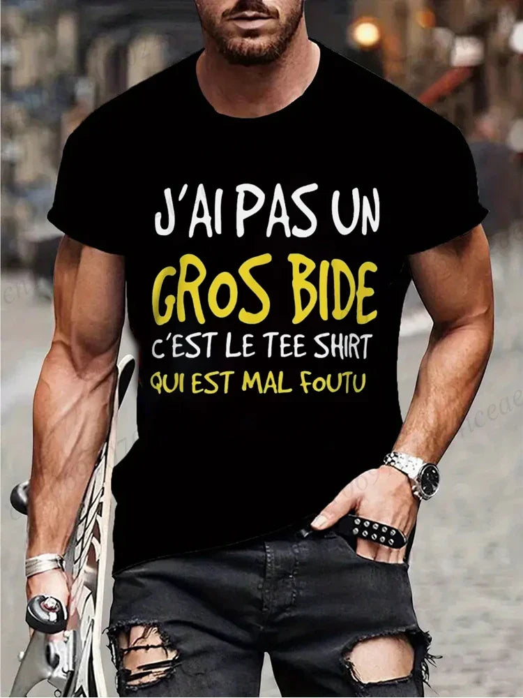 I Don't Have A Big Paunch Men T Shirt Funny French Humor Gift Y2k T-shirt Summer Casual Unisex Tee Fashion Summer Tee Shirt Tops
