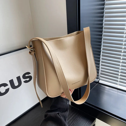 Super Popular Spring and Summer Commuter Bucket Bag for Women 2026 New Style Pu Leather Women's Bag with a High-End Feel, Large Capacity, Single Shoulder Crossbody Bag for Work