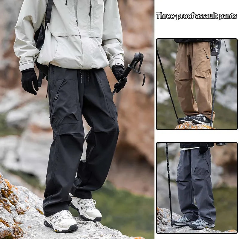 Men's Climbing Trousers Windproof Rainproof Cycling Pants  Hiking Trip Cargo Pants Outdoor Camping Running Sport Men Trouses