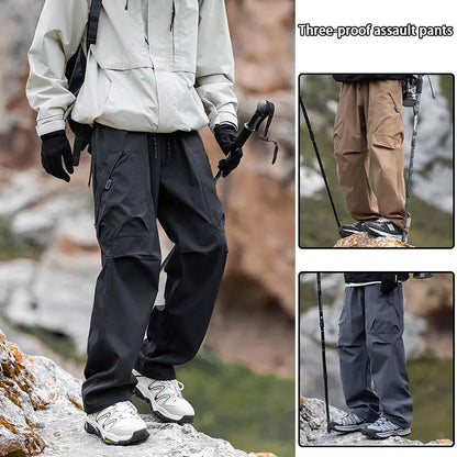Men's Climbing Trousers Windproof Rainproof Cycling Pants  Hiking Trip Cargo Pants Outdoor Camping Running Sport Men Trouses