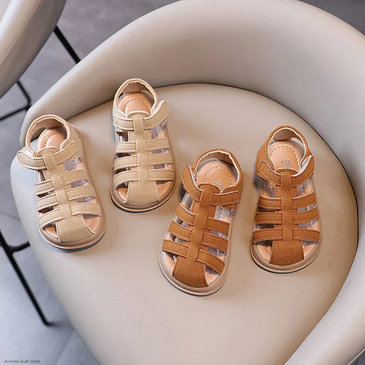 1-6 Years Children Summer Outdoor Beach Shoes Girls Princess Vintage Suede Sandals for Kids Boy 2026 New Arrival Footwear I01121
