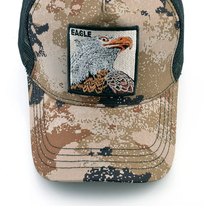 Camouflage Baseball Cap With Embroidery Eagle Patch Four Seasons Snapback Visor Hat For Men Fashion Hip Hop Trucker Cap Women