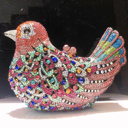 Birds Doves Animals Diamond Bags Rhinestone Dinner Bags Banquet Crystal Clutch Purse Luxury Designer Handbags Unique Party Bags