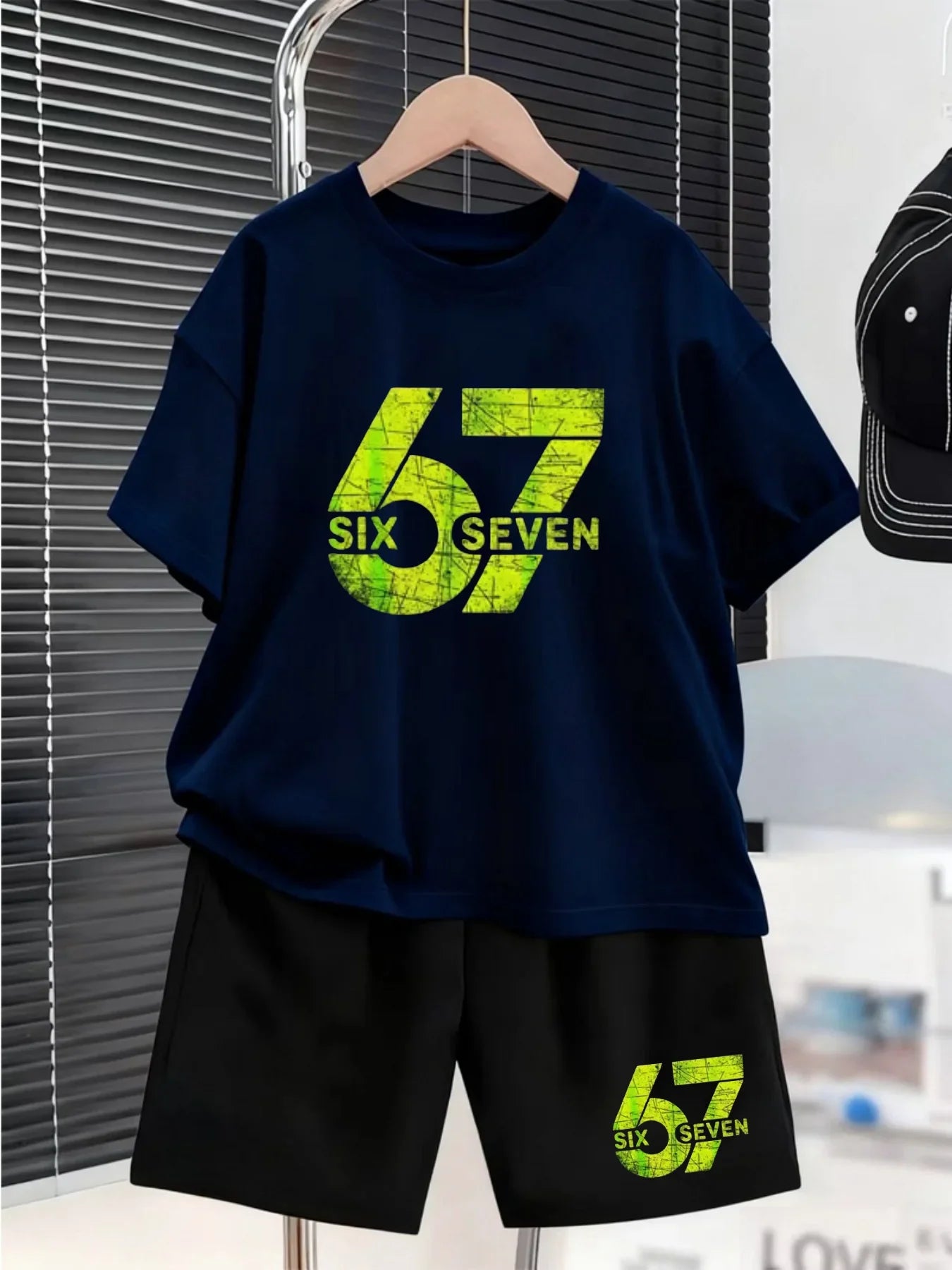 New Kids Clothes Girls 67 Funny Printer Kids T-shirt Shorts Pant Set Fashion Children's Clothes Casual Short Sleeve Shorts Set