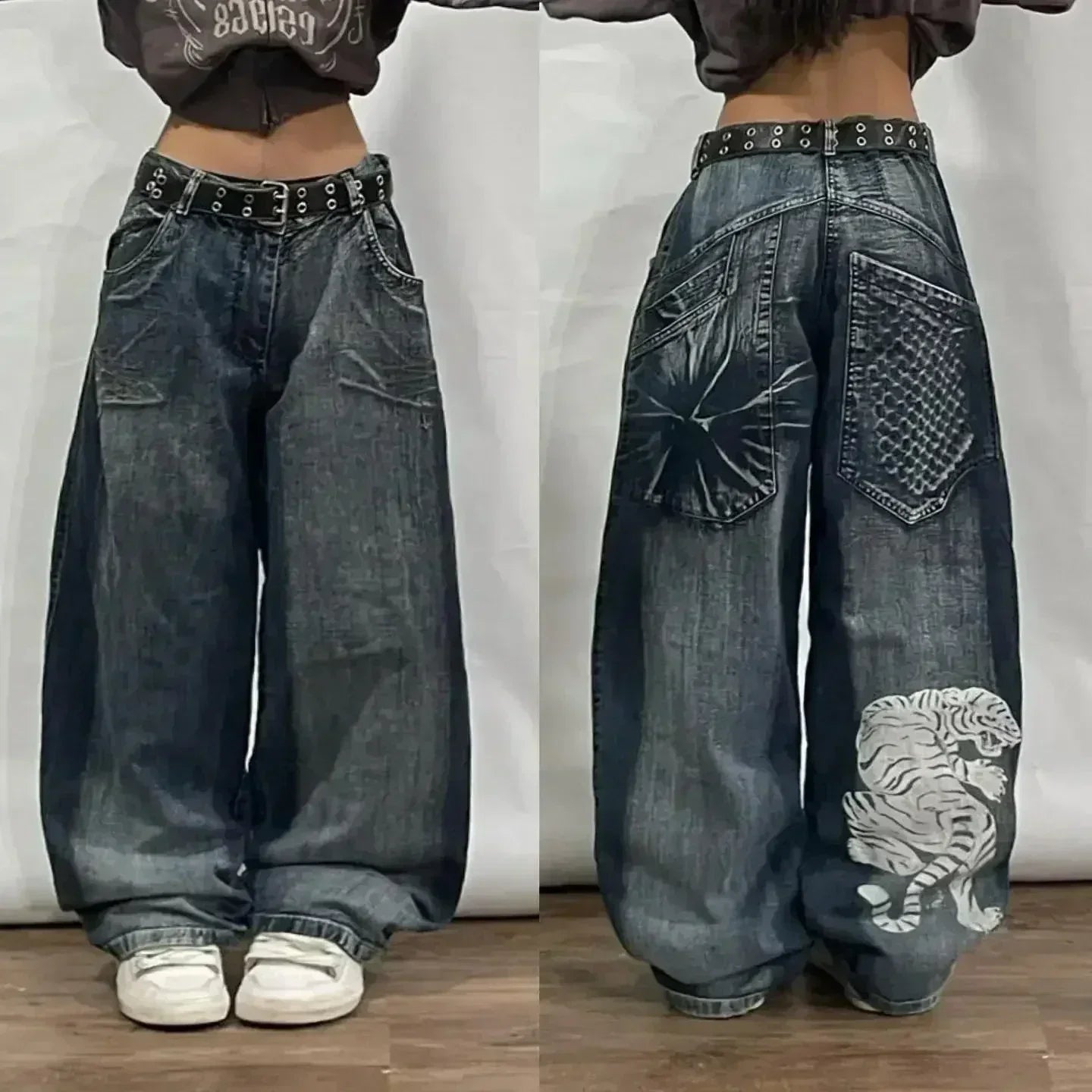 Southpole Baggy Jeans Mens Hip-Hop Multiple Pockets Overalls Retro Embroidery Harajuku Street Wear Oversized Printed Denim Pants
