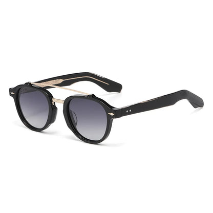 New High-end Flat Top Double Bridges Men Polarized Sunglasses Acetate Square Suneyeglass Women Fashion Retro Gifts Eyewear UV400