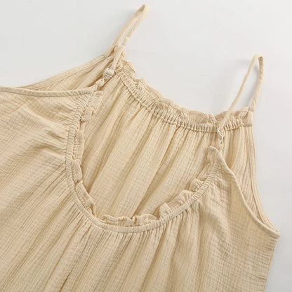 Muslin 100% Cotton Summer Dress Woman 2026 Trendy Sexy Sleeveless Ruched Long Maxi Party Dresses Chic Sundress