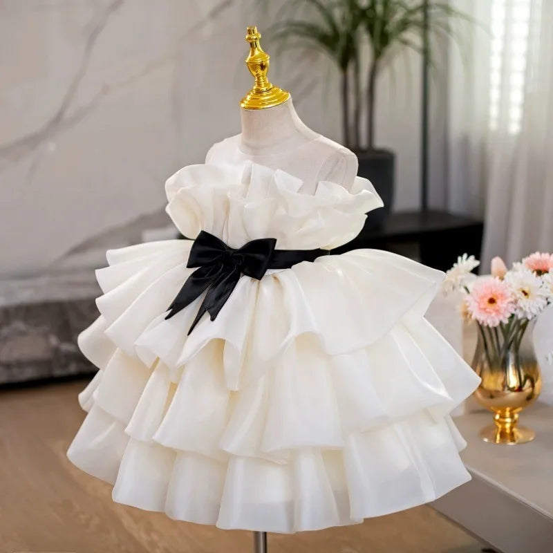 Baby Girl Princess Sleeveless Tutu Dress Ruffled Infant Toddler Child Vestido Wedding Party Pageant Birthday Baby Clothes 1-12Y