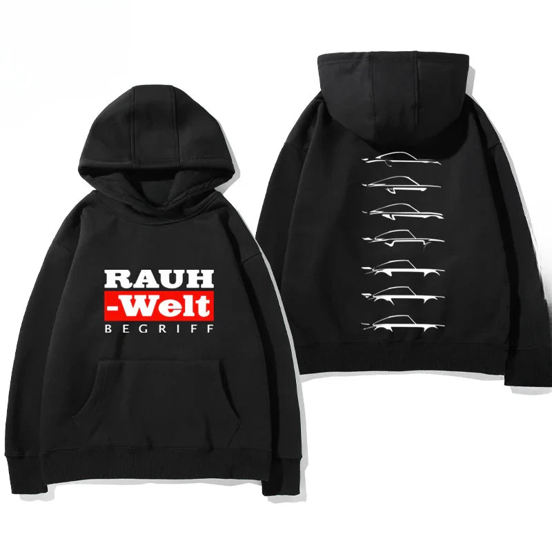 RWB Modified Car 911 Black Hooded Hoodie Women Of The Same Model New New Autumn And Winter Casual Loose Top Clothing