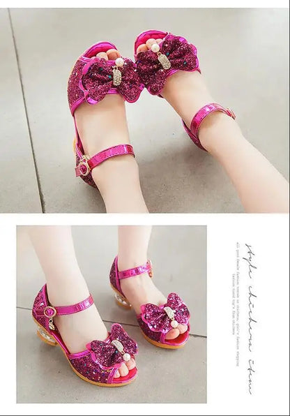 2026 Spring New Children's Shoes   Princess  Shoes Girl's Fashion Sandals Crystal Princess Shoes