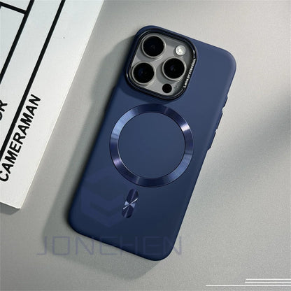Luxury Solid Color Matte Magnetic Wireless Charge Case For Magsafe For iPhone 15 14 13 12 16 17 Pro Max Ultra Thin Hard PC Cover