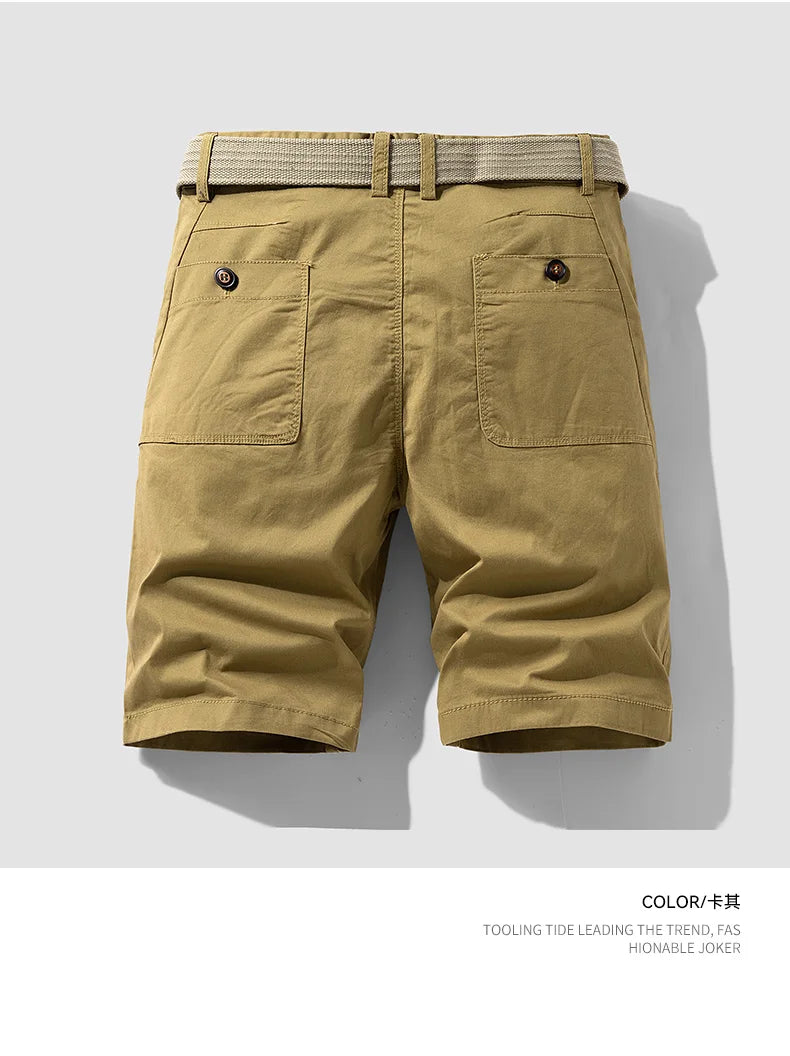 Men Summer Five Points Pants Male Trendy Loose Casual Daily Short Simple Fashion Versatile Solid Color Straight Leg Cargo Shorts