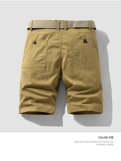 Men Summer Five Points Pants Male Trendy Loose Casual Daily Short Simple Fashion Versatile Solid Color Straight Leg Cargo Shorts
