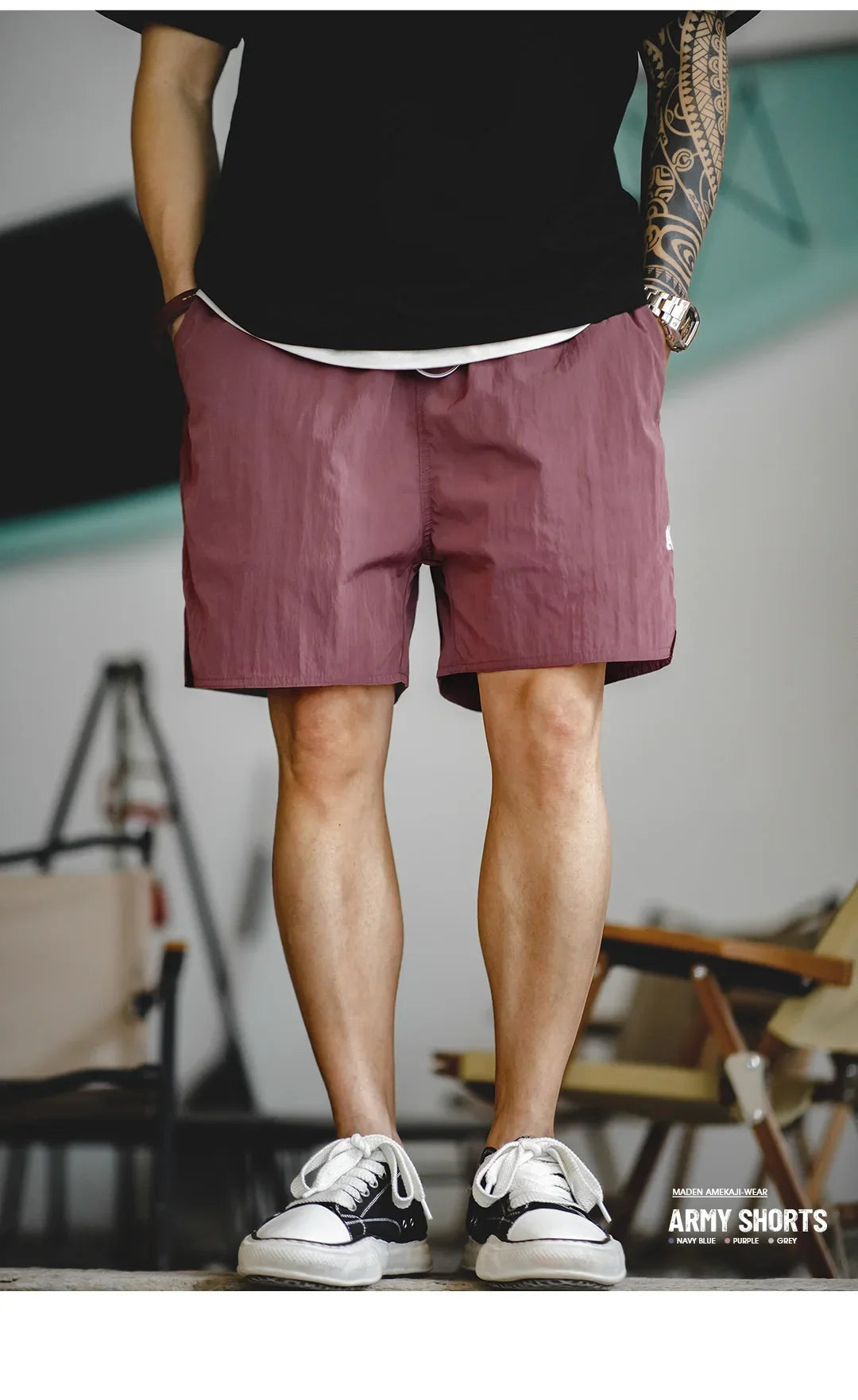 Retro Training Sports Shorts with Thin Letter Embroidered Straight Shorts for Men's Summer Fashion Pants