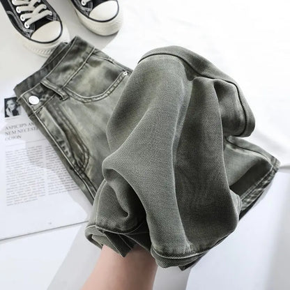 Woman Jeans 100% Lyocell Breathable Denim Wide Leg Towel Sweep drape loose 2025 Summer ice silk Baggy Famale Denim Pants 5 Color