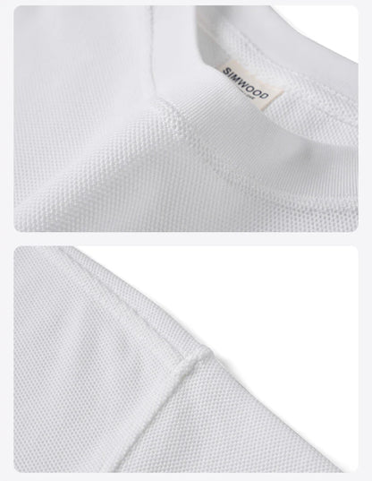 2026 Summer Super Loose  300gsm Breathable Pique Fabric T-shirts Men Plus Size Tops