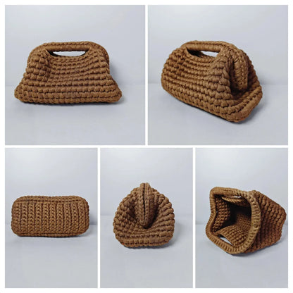 Yingzi Small Crochet Cluth Bag with Handle Handmade Evening Bag Makeup Bag