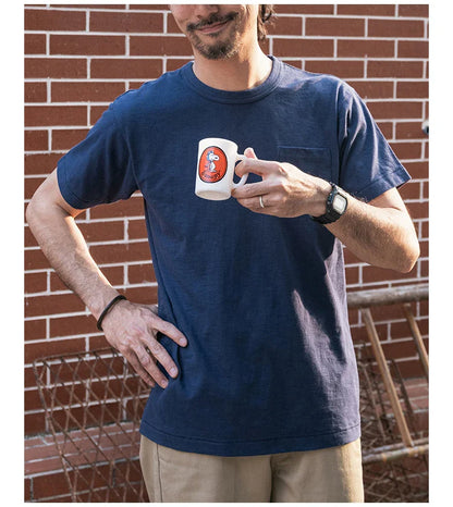 Rugged Bronson Loopwheel Tubular Pocket T-Shirt 220g Slub Cotton Men's Seamless Side Tee Short Sleeve