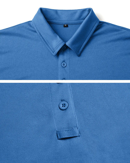 Men's Performance Long Sleeve Shirt Lightweight  Breathable Outdoor Hiking Fishing Polo Shirts UPF50+ Pique Jersey Golf Shirt