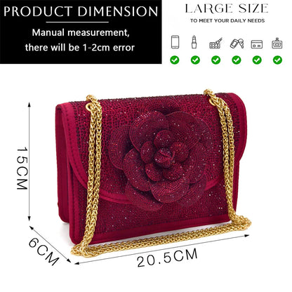 Fashion Ladies Evening Shoes And Bags Paired With Handmade Petal Wine Color Pointed Toe Mid-Heel Nigerian Women Party Shoes