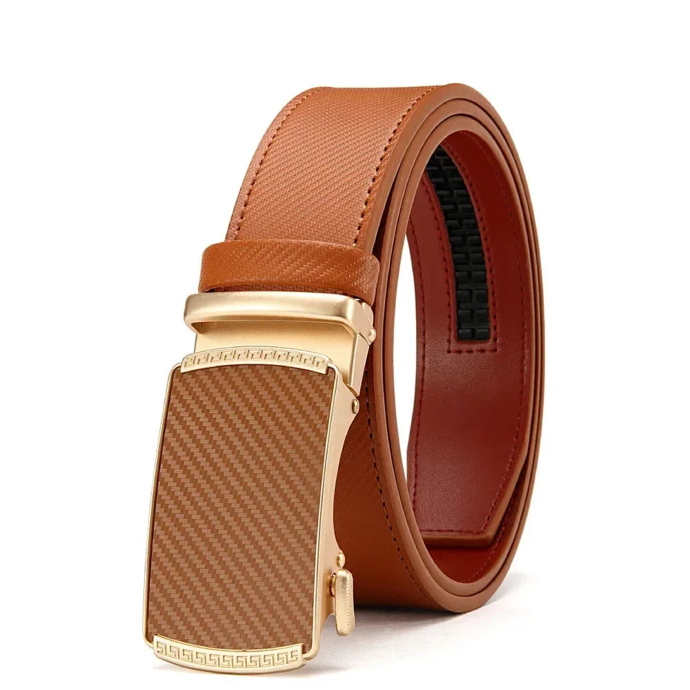 Men Belts High Quality Leather LONG Large Pin Buckle Metal Automatic Buckle High Quality Casual for Jeans Women Strap