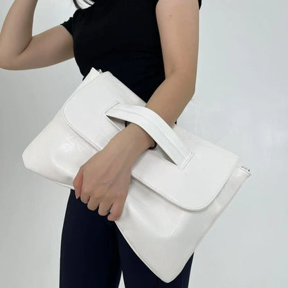 Ladies' Fashion Business High Capacity Glove Bag Soft Leather Document Storage Shoulder Bag