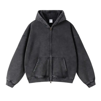 High Quality Luxury Apparel Street Wear Wholesale Euro US Size Spring Autum Full Up Zipper Washed Batik Dye Hoodie