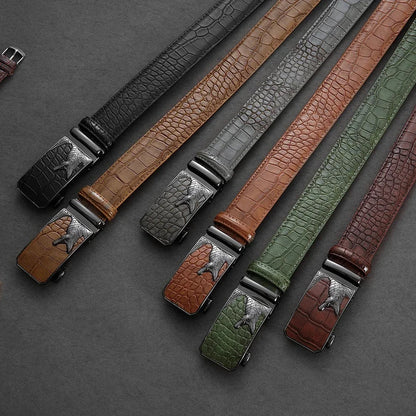 Men's PU Leather Belt Fashion Automatic Buckle Belt for Popular Business High Quality Male Belt Multi Color