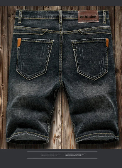 2026 Summer Shorts Jeans Men Denim Pants Stretch Dark Blue Fashion Design Men's Jeans Slim Straight Male Short Jeans Hombre