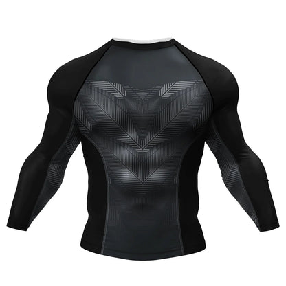 New UPF 50+ Rashguard Men's Surfing T-Shirt Quick Dry UV Protection Breathable Long Sleeve Beach Surf Wear Fitness Running Shirt