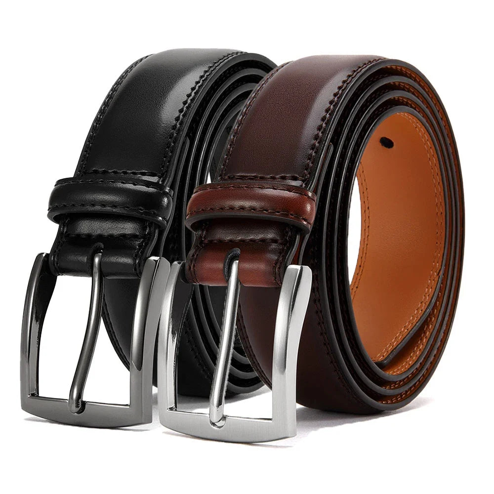 Men's Leather Belt Needle Buckle Belt Trendy New Casual Genuine Leather LONG Large Belts Cowhide Men's Belt Plus Size Men Belts