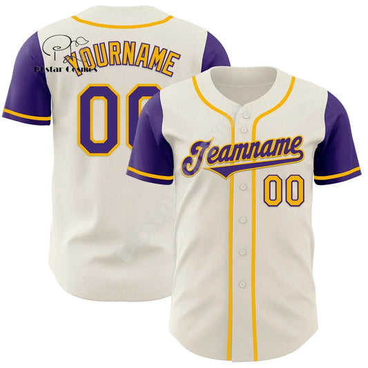 Custom Name Player Gradient Uniform Sportswear Colorful Vintage Retro 3DPrint Summer Casual Harajuku Baseball Shirts Jersey E