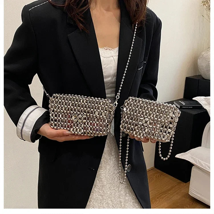 PU Sense of Luxury Solid Color Evening Bags Hollow Out Temperament 2025 Hot Sale Ladies Bags Versatile Fashion Shoulder Bags
