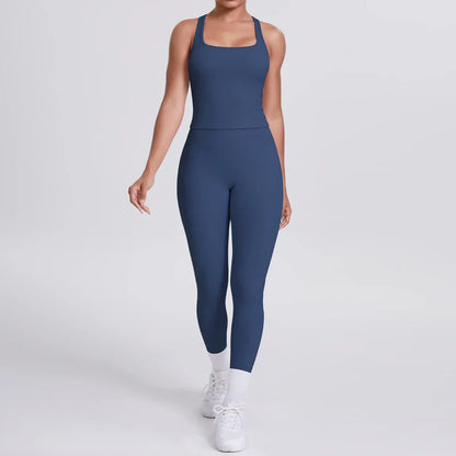 Yoga Top Set Fitness Gym Suit Training Sleeveless Sport Gym Tops Crossover Back Sports Underwear Tummy Control Slimming