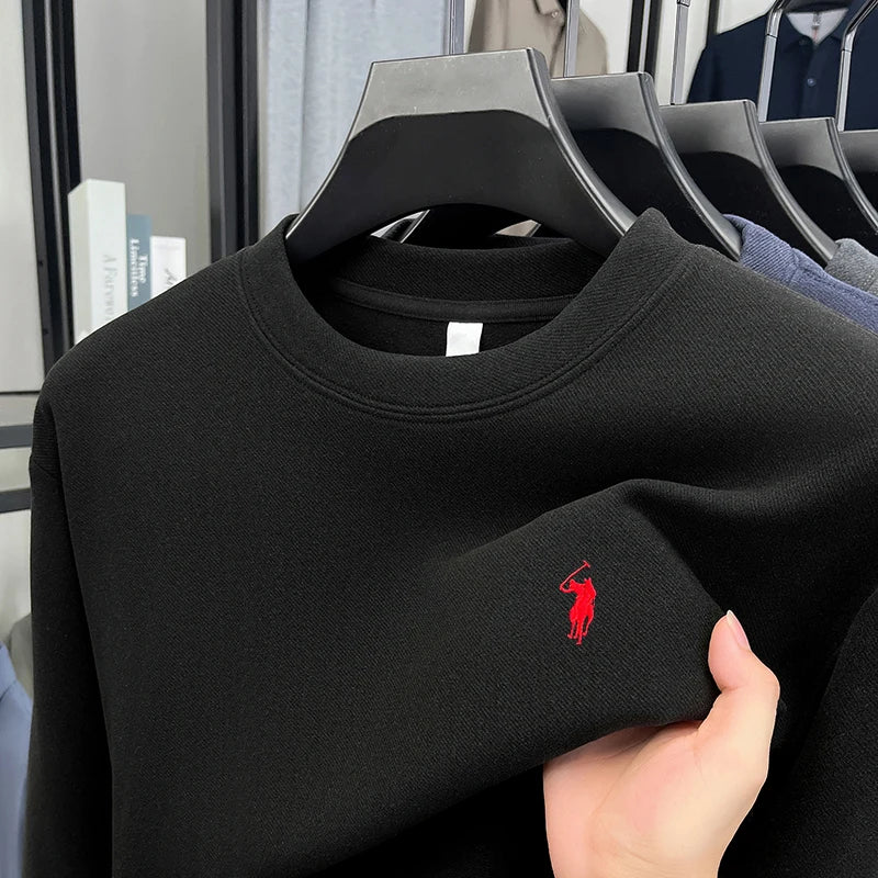 Luxury brand long sleeve T-shirt men's autumn Paul trendy exquisite pony embroidery pullover loose casual round neck sweatshirt