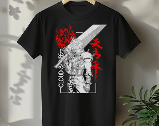 FINAL FANTASY 7 Cloud Strife Anime T Shirt Men Softstyle Tee Gaming Streetwear Graphic T-Shirt for Gamers Stylish Japanese Shirt