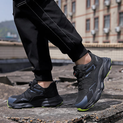 Mens Steel Toe Safety Shoes with Anti-Smash Industrial Shoes Non-Slip Hiking Boots Breathable Mesh for Construction/Warehouse