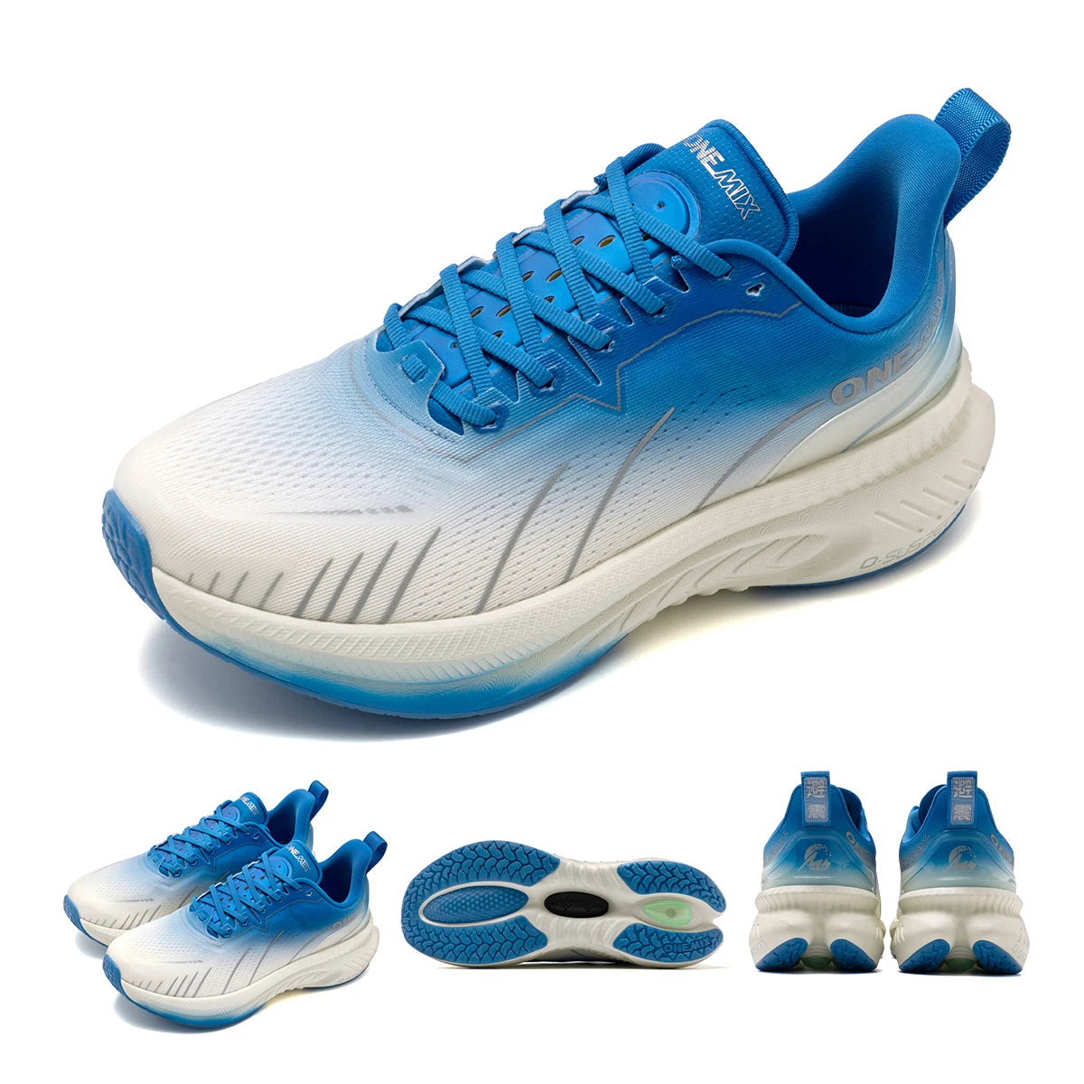 Bumper Elite Men Cushioning Running Shoes Heavy Duty Non-Slip Outdoor Athletic Sneakers Lace-Up Sport Shoes for Marathon