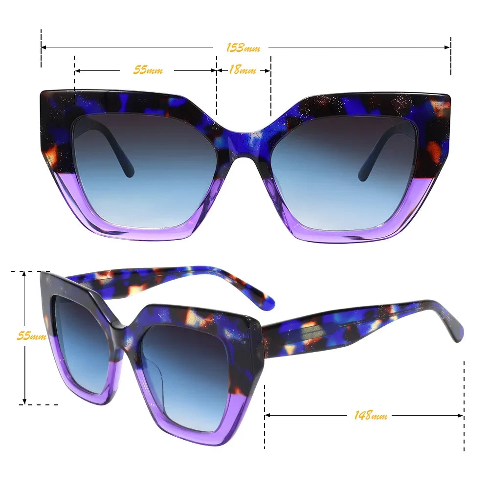 Retro Sunglasses for All Asymmetric Square Frame UV400 Lens  Women Polarized UniversalFashion Lightweight Crafted