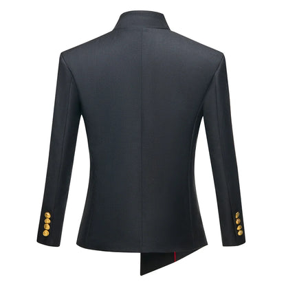 Stand Collar Kids Communion Suit Birthday Party Suits Jacket Pants Golden Buttons 3-14 Y Toddler Tuxedo